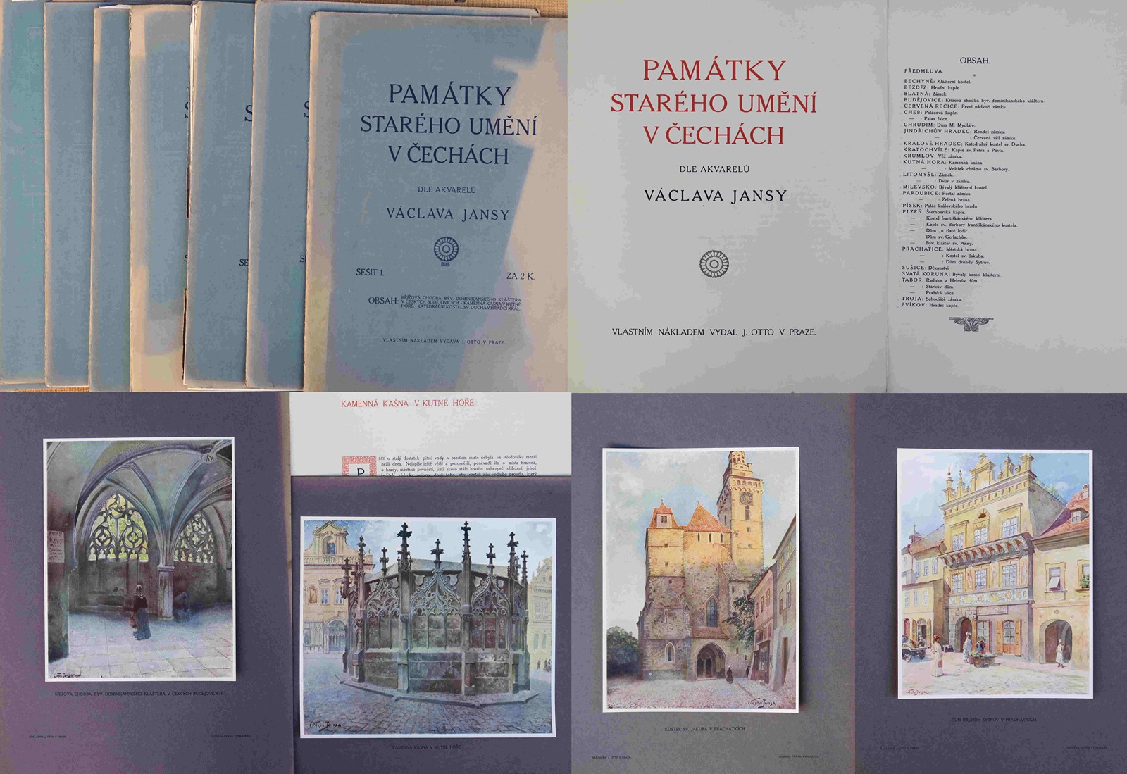 Václav Jansa 1859 - 1913 - Památky starého umění v Čechách dle akvarelů Václava Jansy