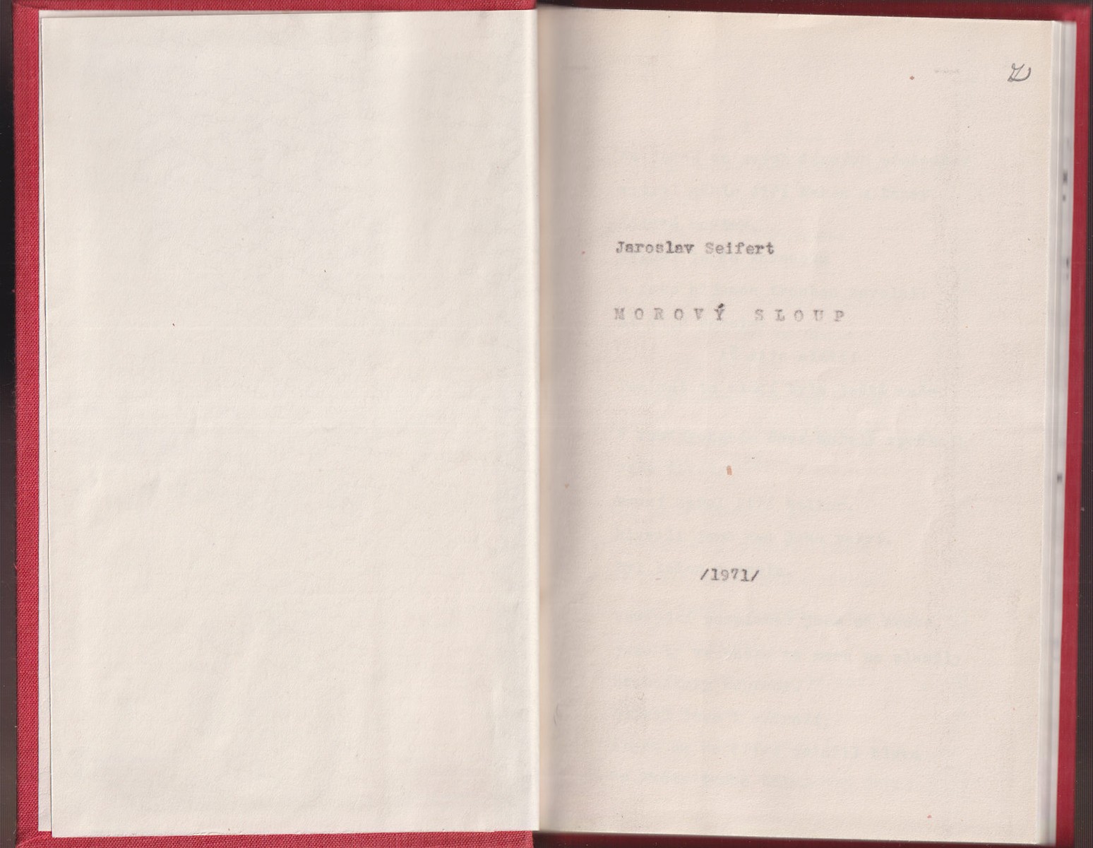 Jaroslav Seifert 1901 - 1986 - Morový sloup