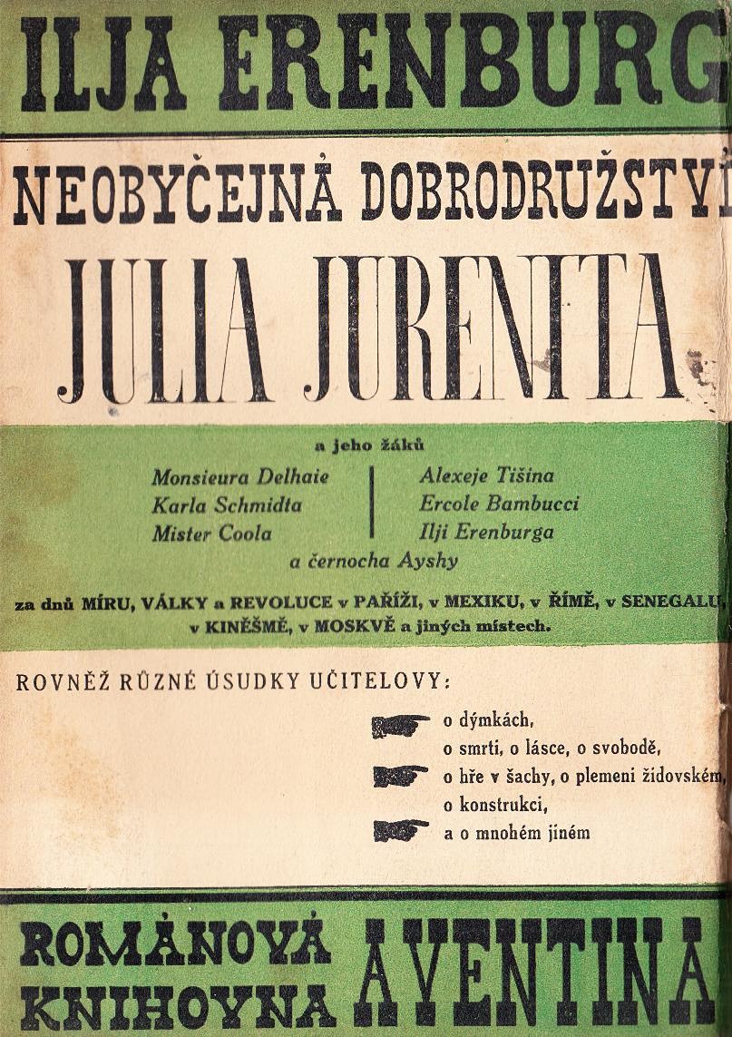 Karel Teige 1900 - 1951 - I. Erenburg: Neobyčejná dobrodružství Julia Jurenita
