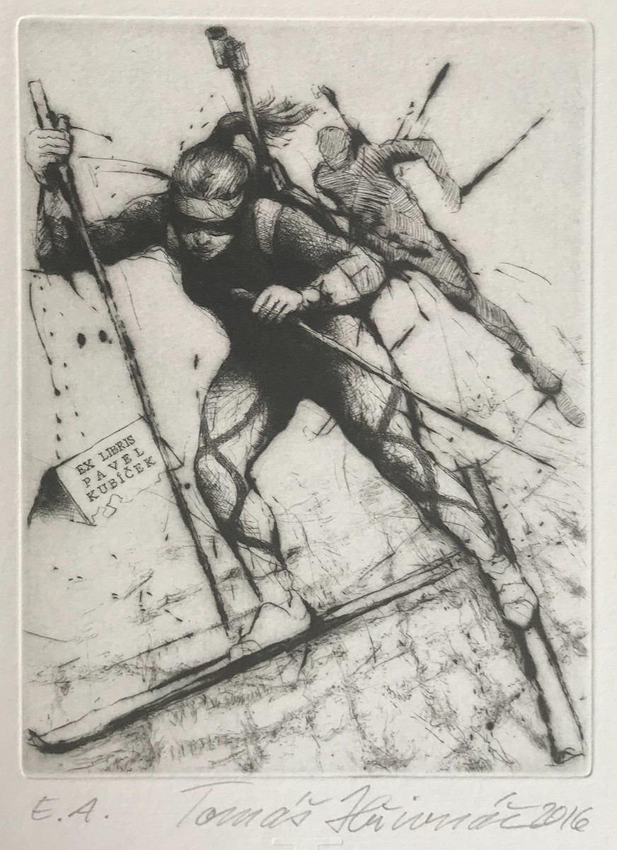 Tomáš Hřivnáč 1959 - Ex libris Pavel Kubíček