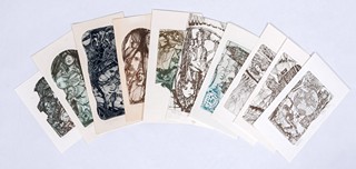 Pavel Hlavatý  1943 - Konvolut 10 PF a Exlibris