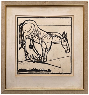 Karel Hruška (1930 - 2015) - Konvolut 3x Dřevoryt - Koně