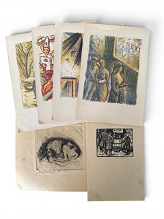 Jan Rambousek (1895 - 1976) - Konvolut 6x kresba, dřevoryt, litografie