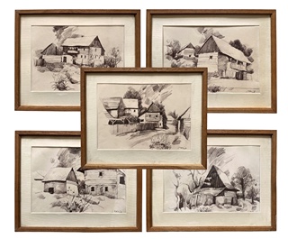 Jindřich Krátký (1932) - Konvolut 5x Kresba