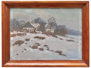 Karel Schadt (1888 - 1955) - Chalupa v zimě