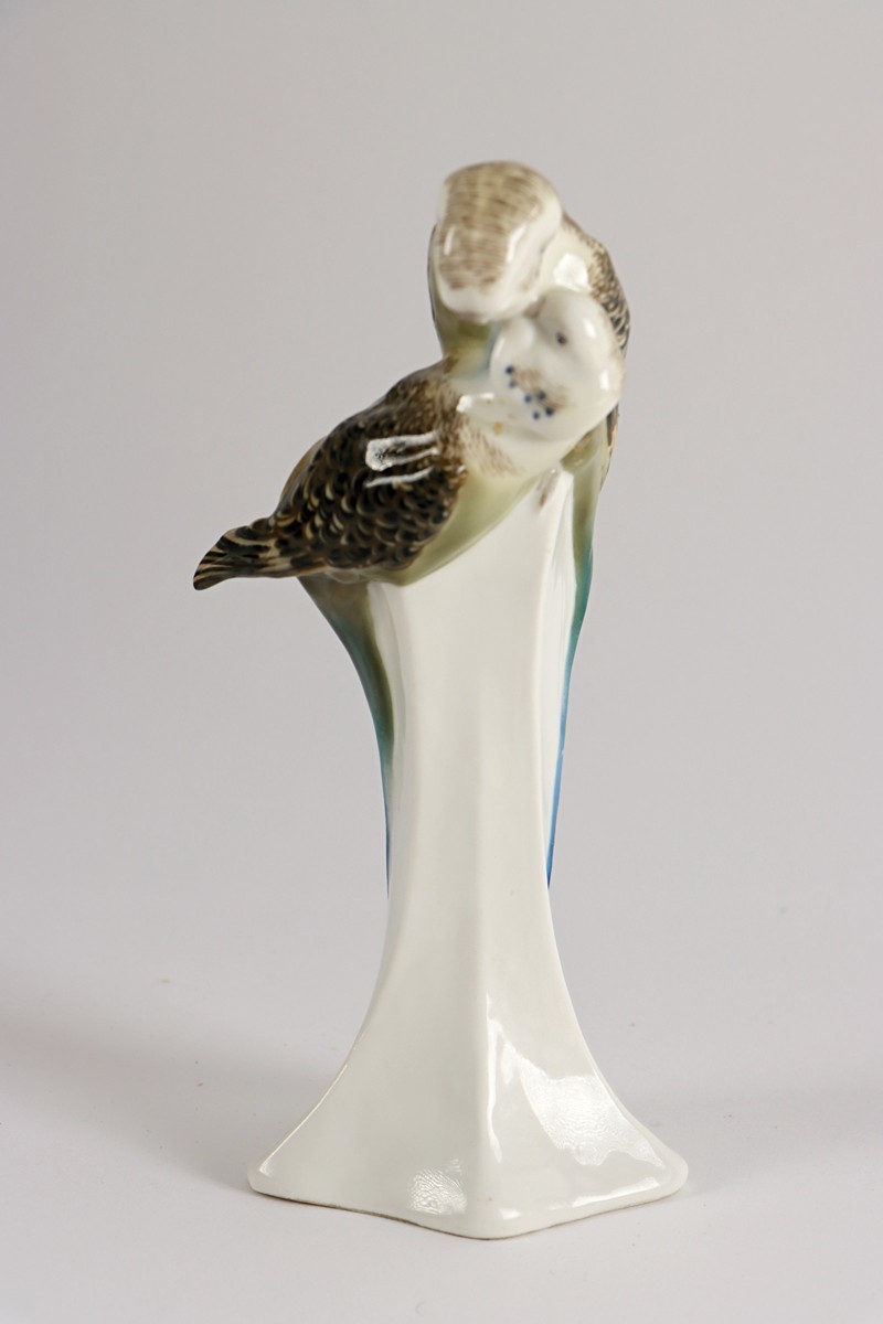 Paul Walther (návrh, 1906); Meissen - Plastika dvou andulek („Wellensittichpaar“)