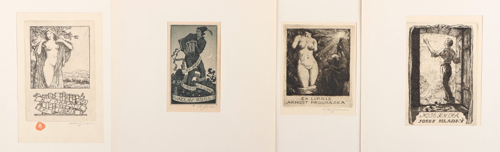 František Šimon Tavík (1877 – 1942) - Konvolut 4 kusů grafik