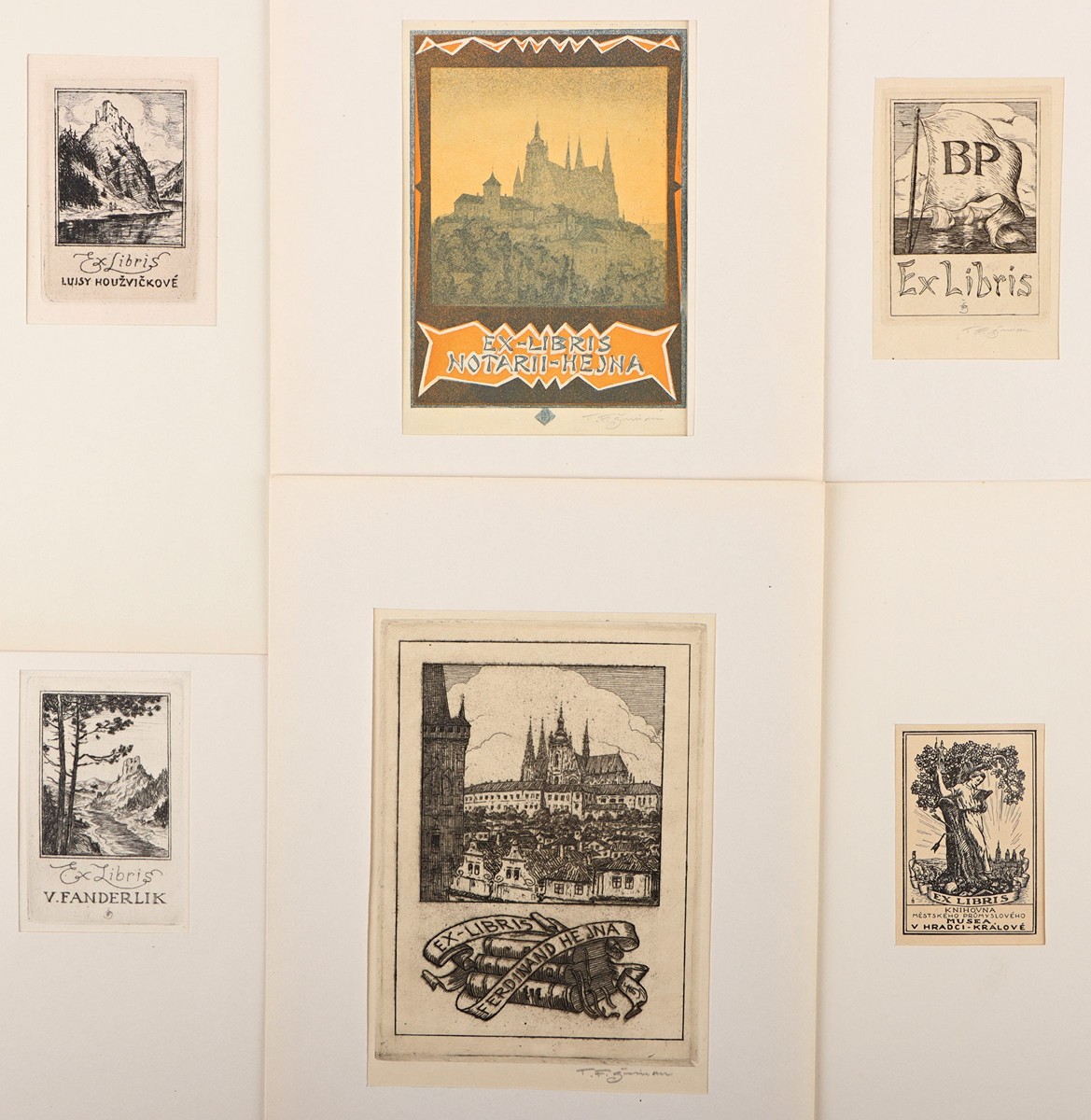 František Šimon Tavík (1877 – 1942) - Konvolut 6 kusů grafik