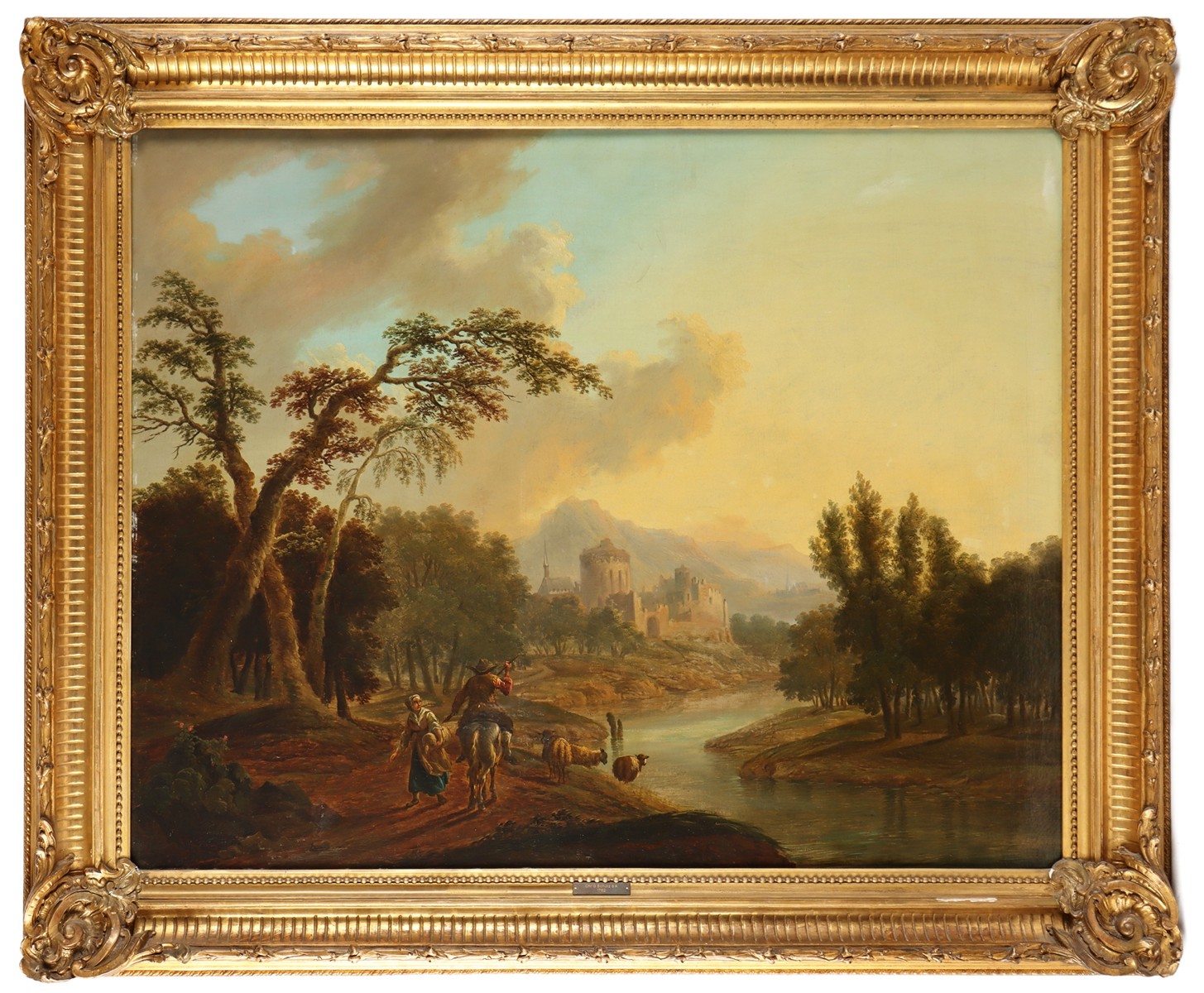 Christian Georg Schütz (1718 - 1791) - Říční krajina s hradem