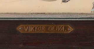 Viktor Oliva (1861 – 1928) připsáno - Dva muži v kloboucích