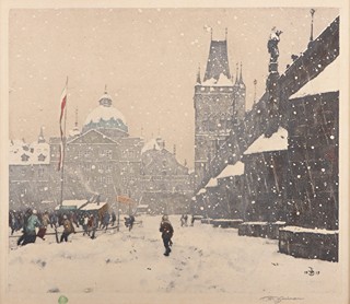 František Šimon Tavík (1877 – 1942) - Kluziště pod Karlovým mostem