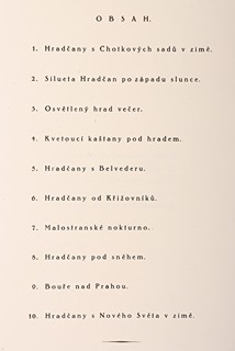 František Šimon Tavík (1877 – 1942) - Hradčanské motivy – kompletní album 10 kusů barevných leptů, II. série