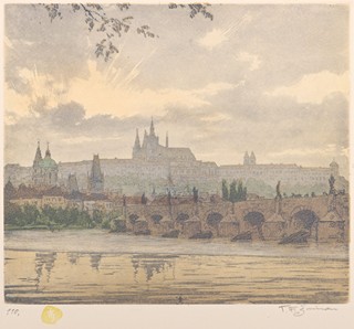 František Šimon Tavík (1877 – 1942) - Hradčanské motivy – kompletní album 10 kusů barevných leptů, II. série