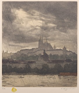 František Šimon Tavík (1877 – 1942) - Hradčanské motivy – kompletní album 10 kusů barevných leptů, II. série