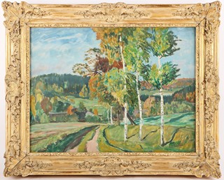 Antonín Hudeček (1872 – 1941) - Krajina s břízami