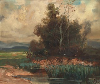 Otakar Číla (1894 – 1977) - Podvečer u jezírka
