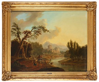 Christian Georg Schütz (1718 - 1791) - Říční krajina s hradem