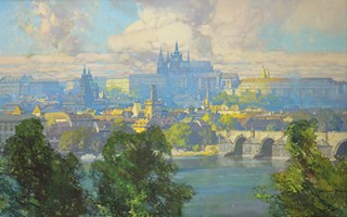 Jaroslav Šetelík (1881 – 1955) - Pohled na Karlův most a Hradčany