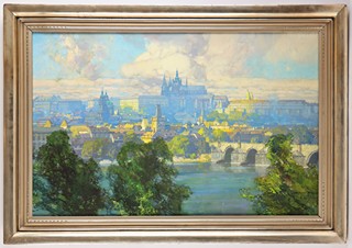 Jaroslav Šetelík (1881 – 1955) - Pohled na Karlův most a Hradčany