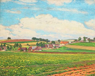 Bohuslav Dvořák (1867 – 1951) - Krajina s vesnicí