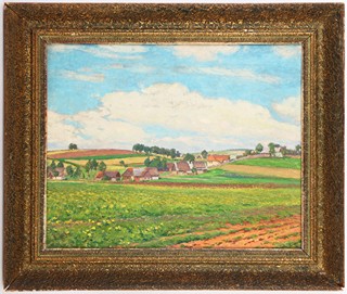 Bohuslav Dvořák (1867 – 1951) - Krajina s vesnicí