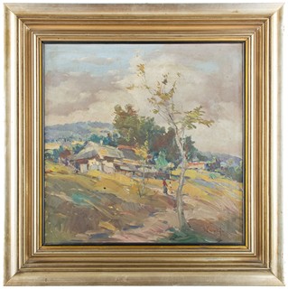 Marcel Krasický (1898 – 1968) - Krajina s venkovskými chalupami