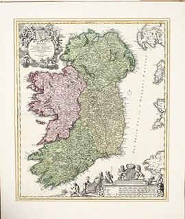 Johann Baptist Homann - Hiberniae Regnum (ca 1716–1720) (Mapa Irska)