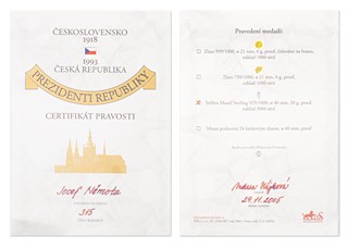 Kompletní stříbrná kolekce pamětních medailí „Prezidenti“ | Mincovna Kremnica (MK) pro společnost IMS s.r.o. (Slovensko)
