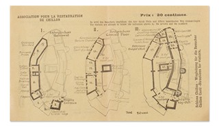 Alfons Mucha | Telegram z Lausanne rodině prof. Syllaby a doboví průvodci hradem Chillon (Švýcarsko)