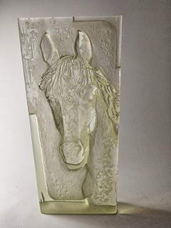 Jiří Ryba (1938) - Ručně broušena Unikátní skleněná socha koně