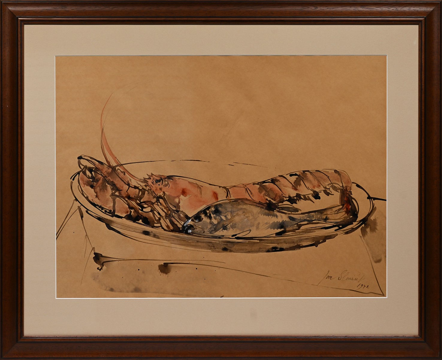 Jan Slavíček (1900 - 1970) - Zátiší s langustou