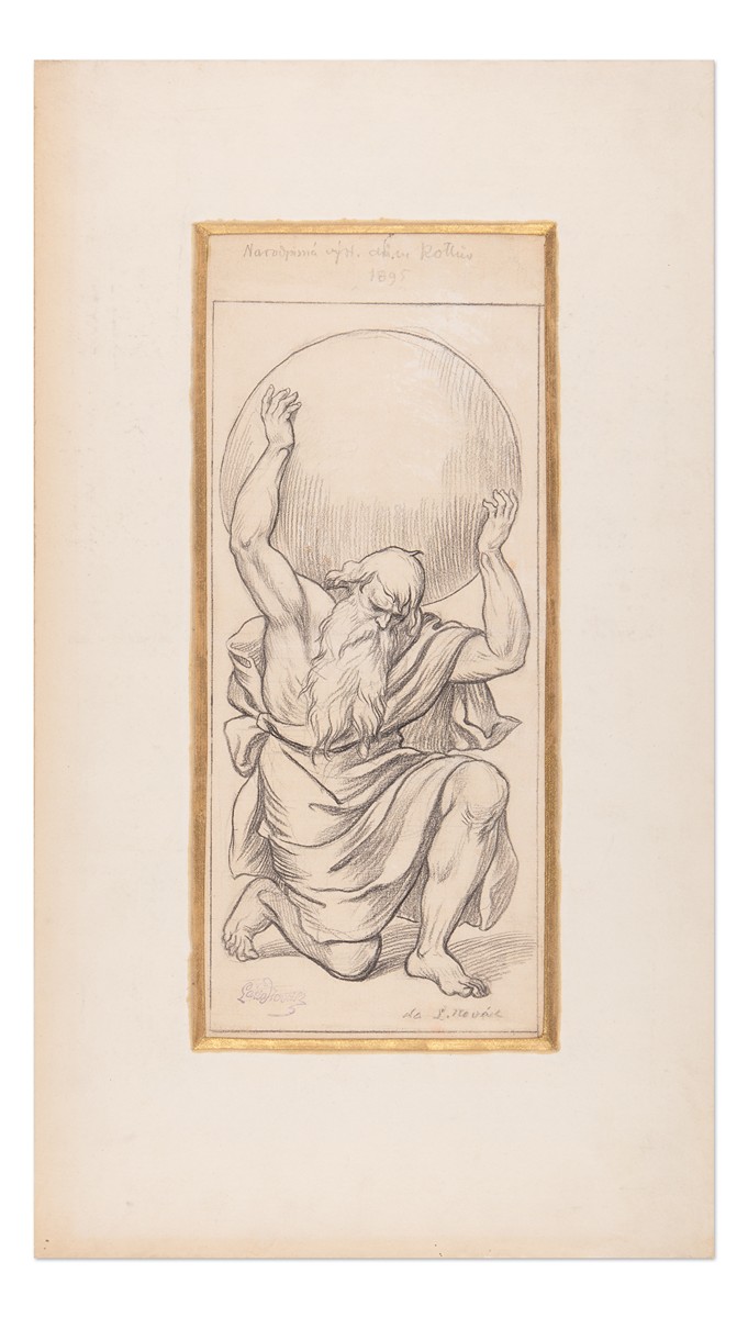 Láďa Novák (1865 - 1944) - Atlas - návrh výzdoby Rottova domu na Národopisné výstavě