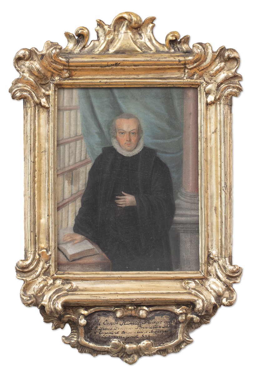 Středoevropská škola 18. století - Portrét učence / teologa M. Ernesta Ruedigera