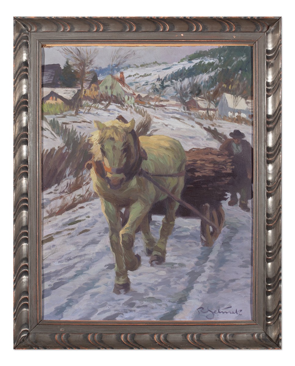Rudolf Jelinek (1880 - 1950) - Svážení dřeva v zimě