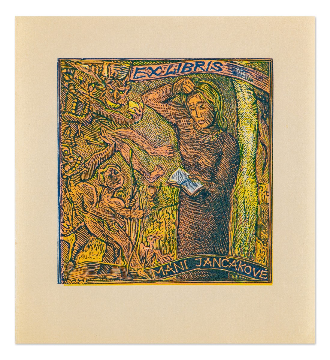Josef Váchal (1884 - 1969) - Ex libris Máni Jančákové