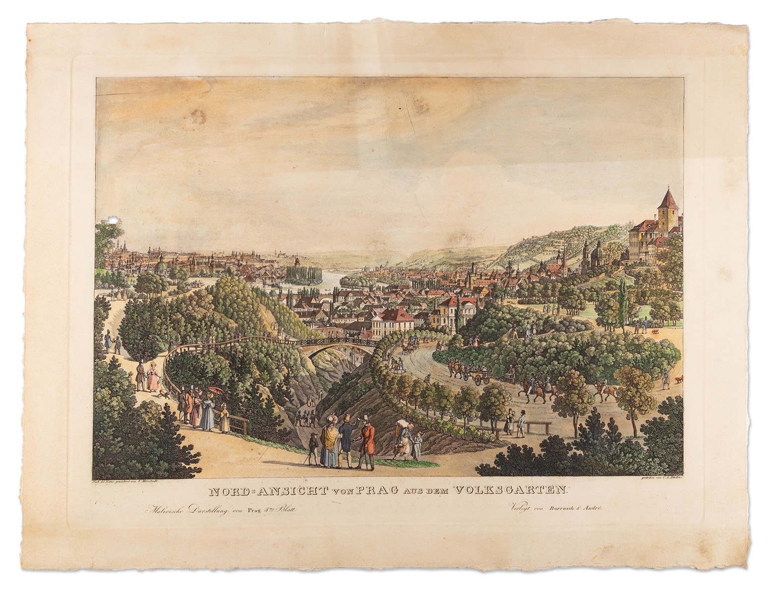 Carl August Richter (1770 - 1848) - Nord Ansicht von Prag aus dem Volksgarten (podle Morstadta)