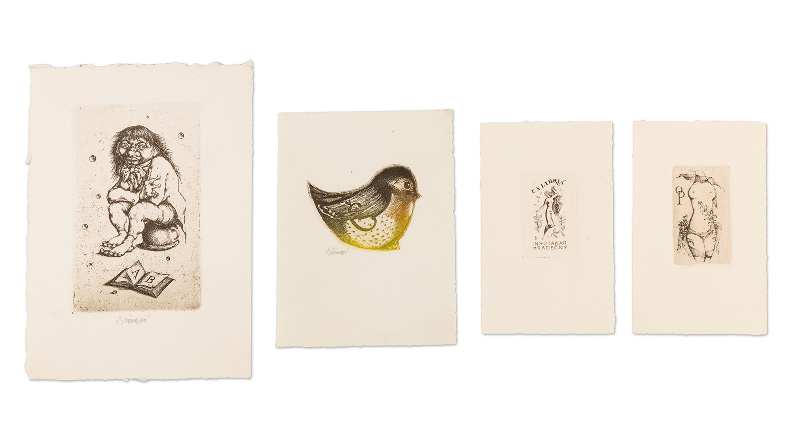 Ludmila Jiřincová (1912 - 1994) - Čtyři drobné grafiky