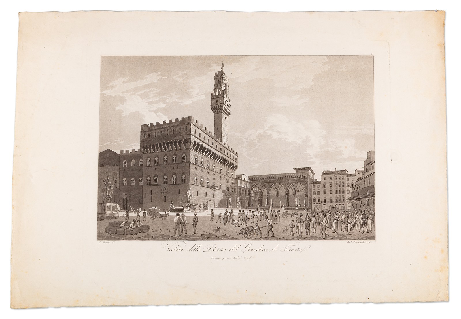 Paolo Fumagalli (1797 - 1873) - Veduta della Piazza del Granduca di Firenze (podle F. Moritze)