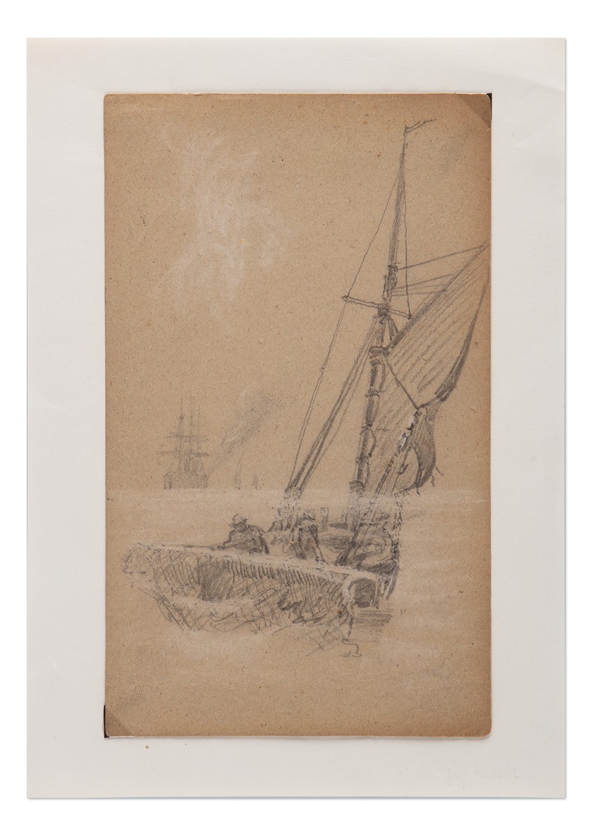Josef Matěj Navrátil (1798 - 1865) - Rybáři na plachetnici