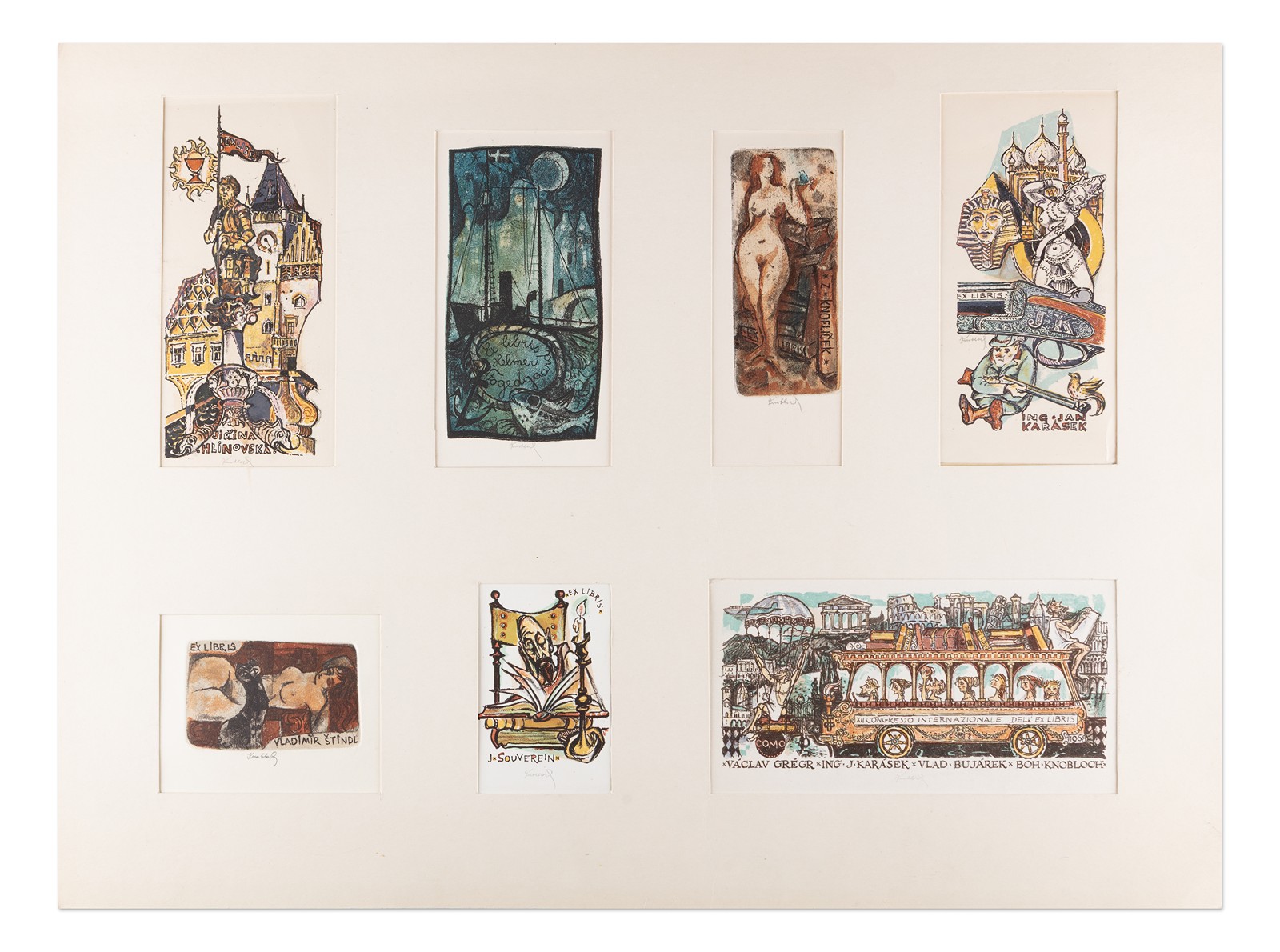 Bohuslav Knobloch (1924 - 1998) - Sedm ex libris