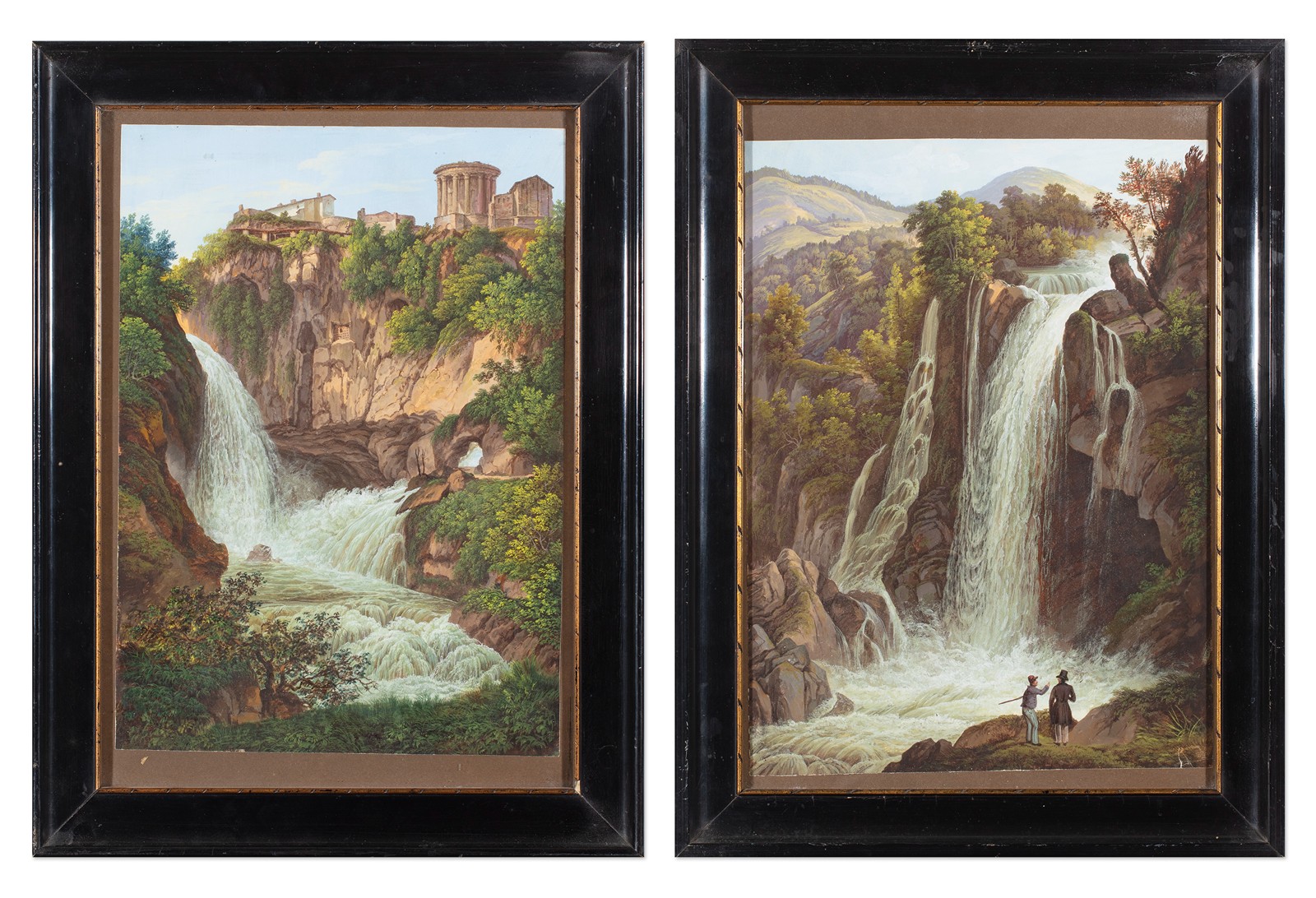 Německý malíř 19. století - Vodopády Tivoli a Velino (Cascata delle Marmore)