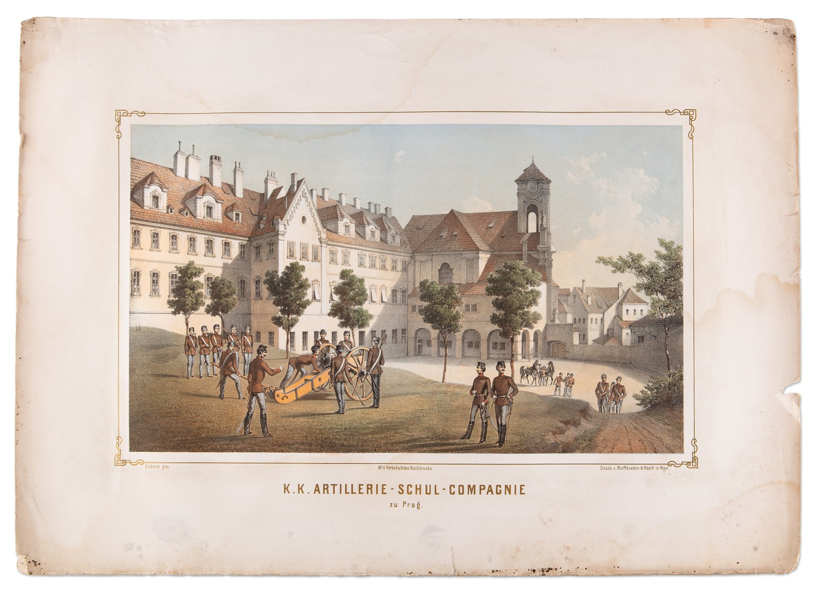 Wilhelm von Dodere (1825 - 1900) - K. K. Artillerie-Schul-Compagnie zu Prag (C. k. dělostřelecká školní rota v Praze)