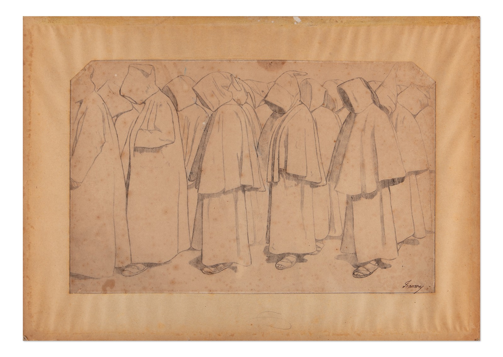 Francouzský malíř 19. století - Mniši