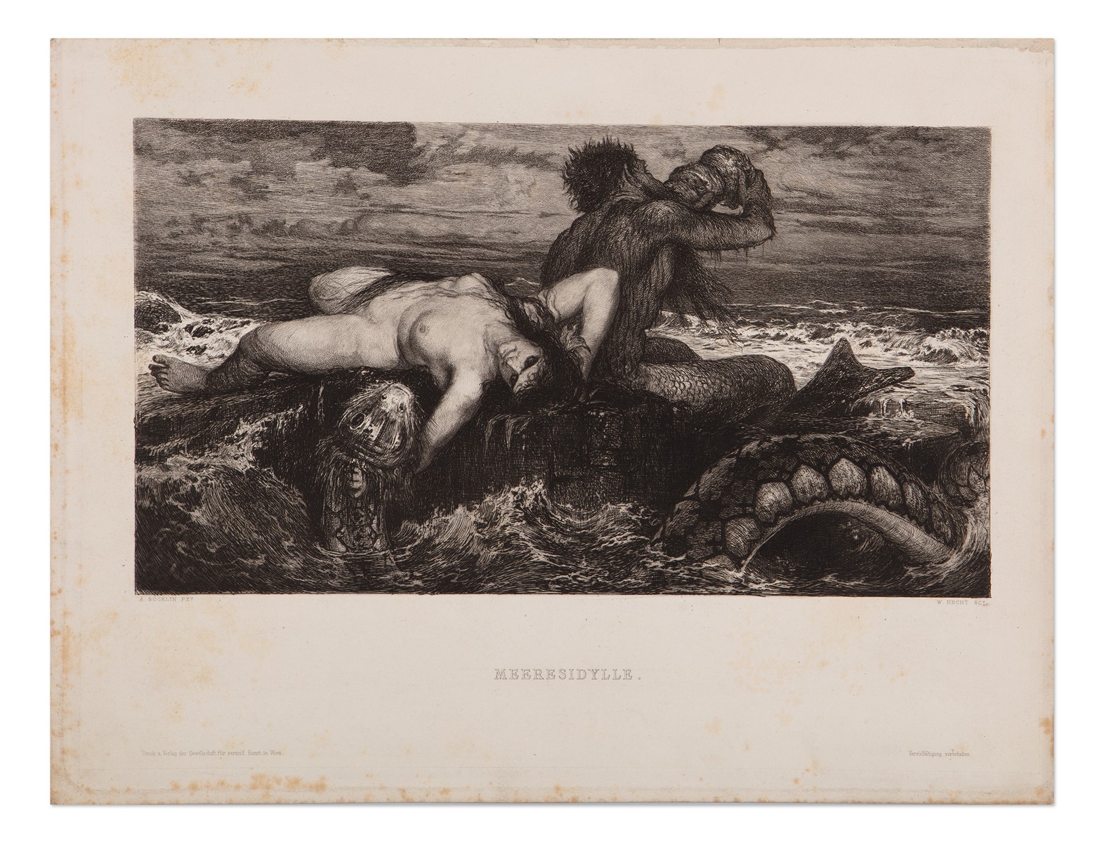 Wilhelm Hecht (1843 - 1920) - Meeresidylle (podle A. Böcklina)