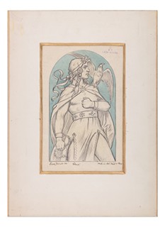 Láďa Novák (1865 - 1944) - Volnost - návrh fresky na budove Měšťanské Besedy v Plzni