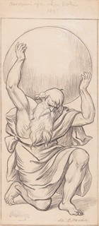 Láďa Novák (1865 - 1944) - Atlas - návrh výzdoby Rottova domu na Národopisné výstavě