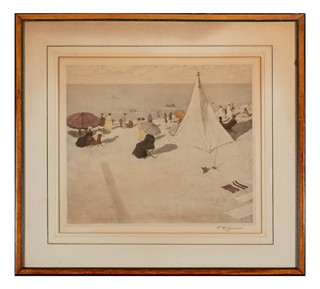 František Tavík Šimon (1877 - 1942) - Slunná pláž / Na pláži v Onivalu