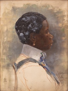 Český malíř přelomu 19. a 20. století - Dívka z Núbie (Egypt)