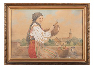 Karel Šimůnek (1869 - 1942) - Dívka v kroji