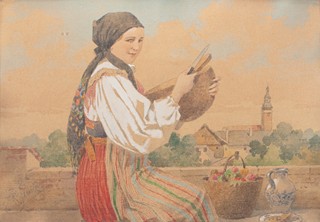 Karel Šimůnek (1869 - 1942) - Dívka v kroji
